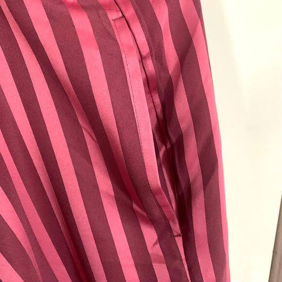 Cabernet Satin Pajama Top and Pants Set in Red Stripe - Picture 6 of 12
